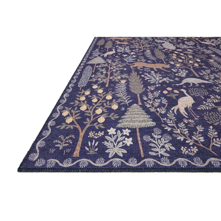 Menagerie Rifle Paper Co. x Loloi MEN-02 Forest Navy Rug