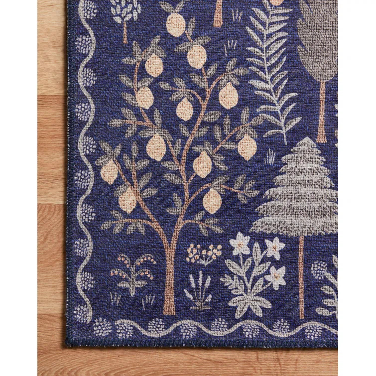 Menagerie Rifle Paper Co. x Loloi MEN-02 Forest Navy Rug