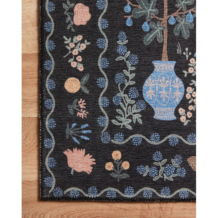Rifle Paper Co. x Loloi Menagerie MEN-03 Camont Black Rug