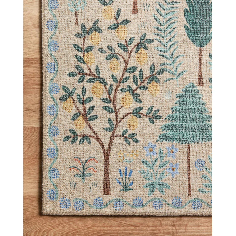 Rifle Paper Co. x Loloi Menagerie MEN-02 Forest Cream Rug