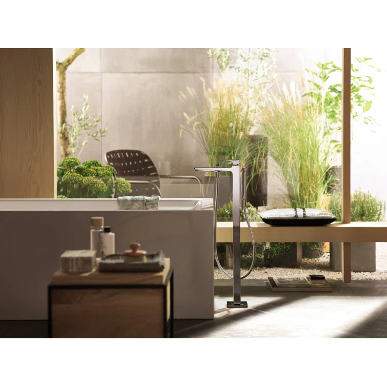 Metropol Freestanding Tub Filler Trim with Lever Handle and 1.75 GPM Handshower Trim Set Only