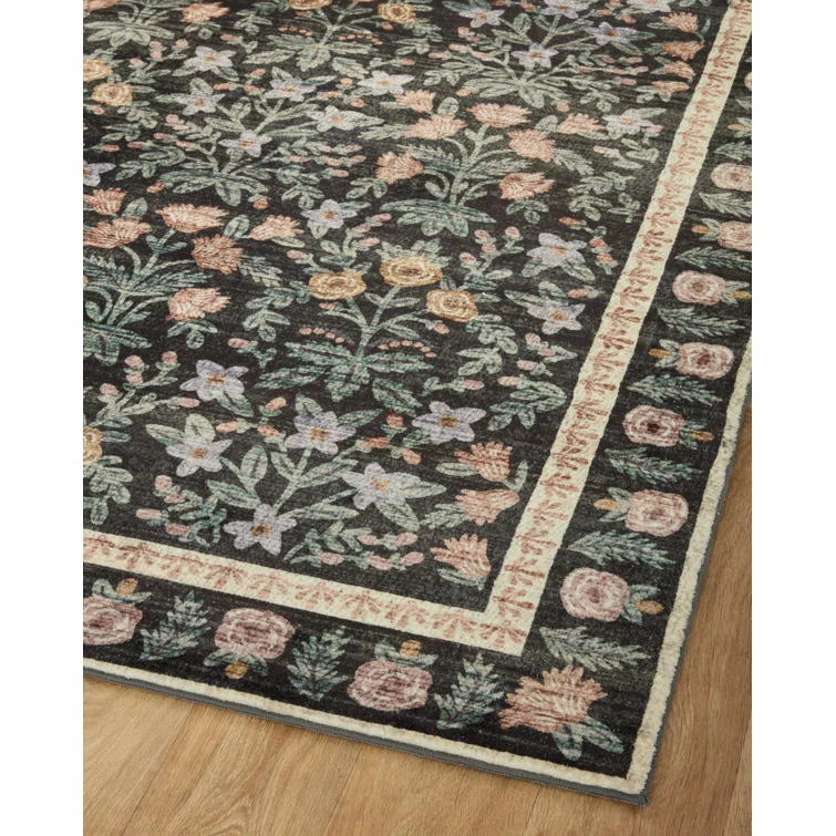Rifle Paper Co. x Loloi Eden Mughal Garden Black Rug feat. CloudPile