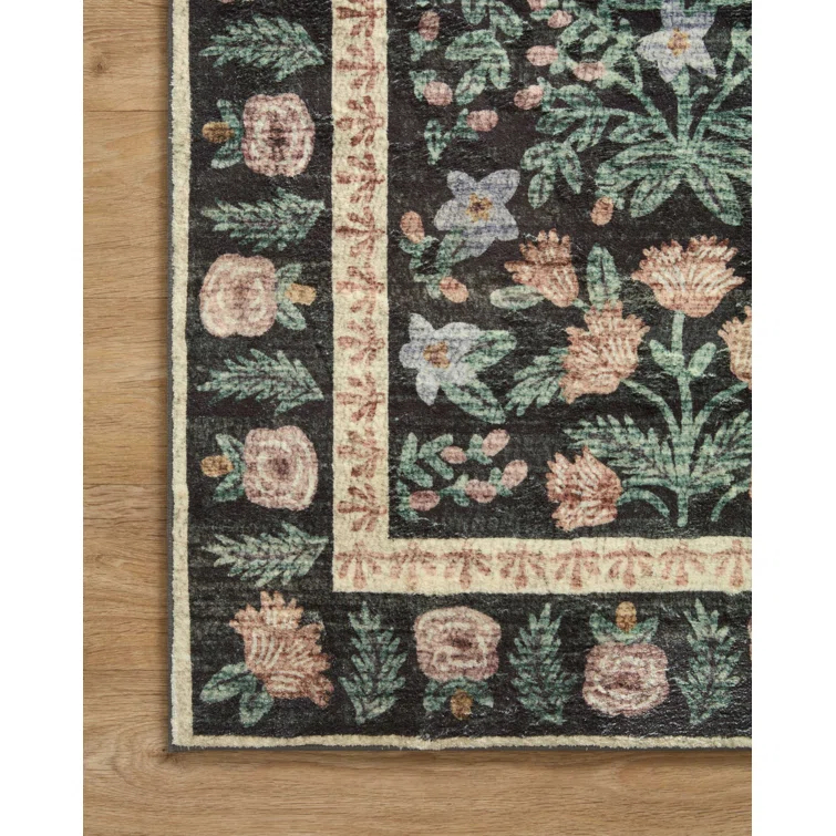 Rifle Paper Co. x Loloi Eden Mughal Garden Black Rug feat. CloudPile