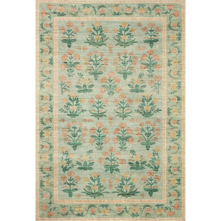 Rifle Paper Co. x Loloi Eden Mughal Rose Blush Rug feat. CloudPile