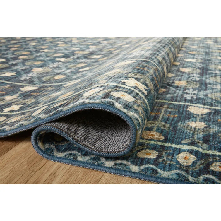 Rifle Paper Co. x Loloi Eden EDE-03 Lattice Indigo Rug feat. CloudPile
