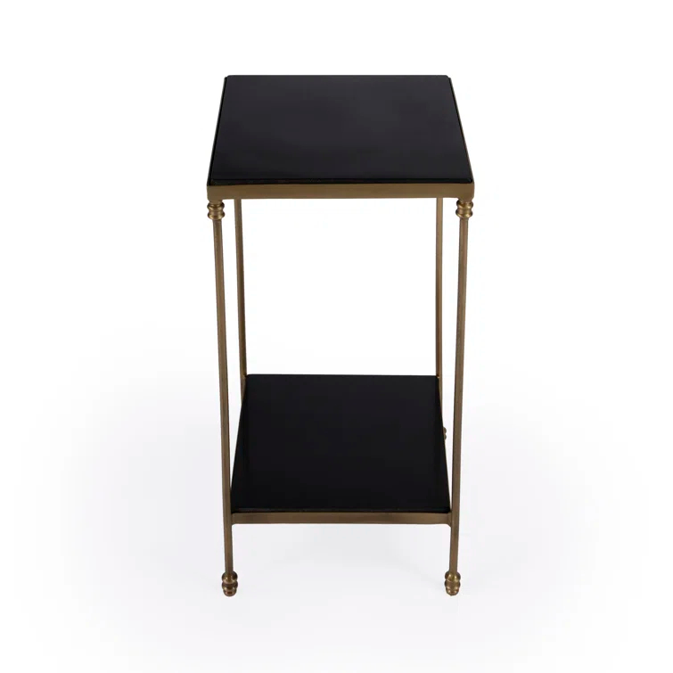 Butler Imogen Iron and Black Granite Side Table