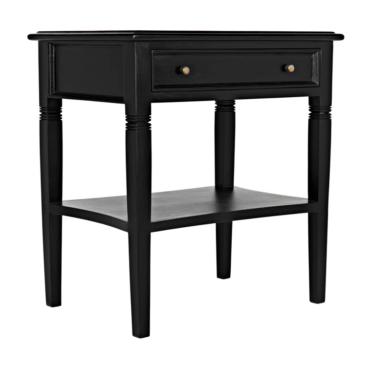Luna 1 Drawer Nightstand - Hand Rubbed Black