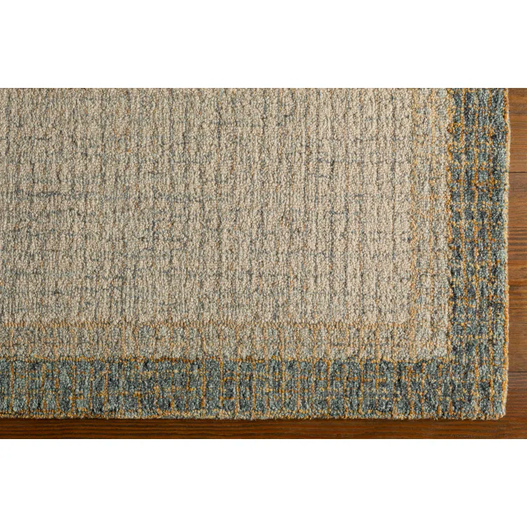 Handmade Tufted Wool Rectangular Easy Care Rug