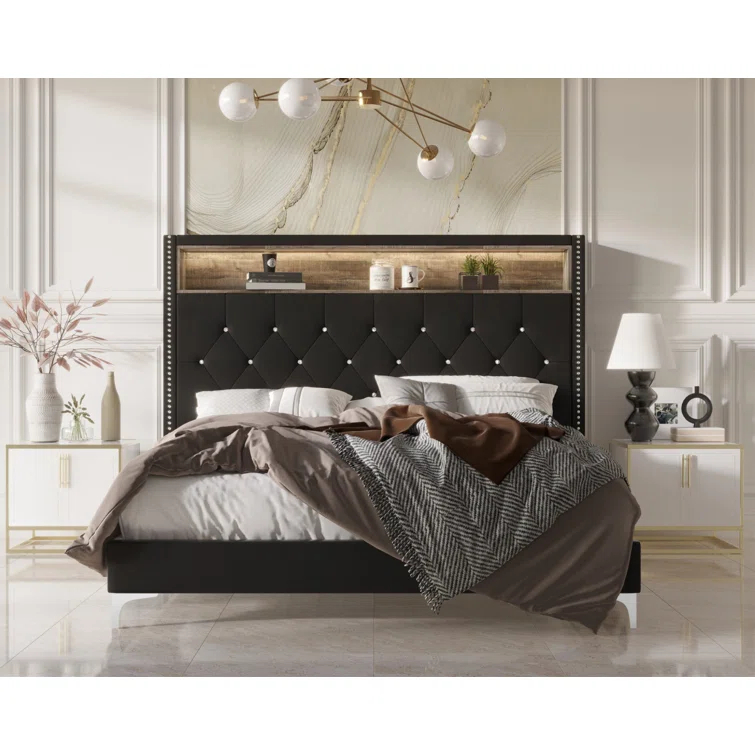 Upholstered Bookcase Bed