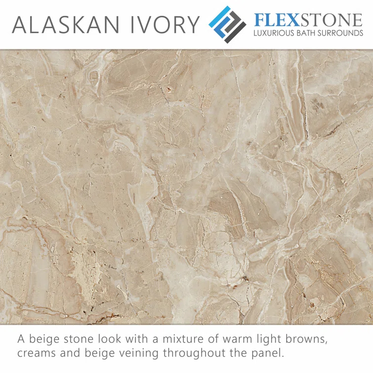 FlexStone 36"L x 36"W Single Threshold Alcove Shower Base with Center Drain