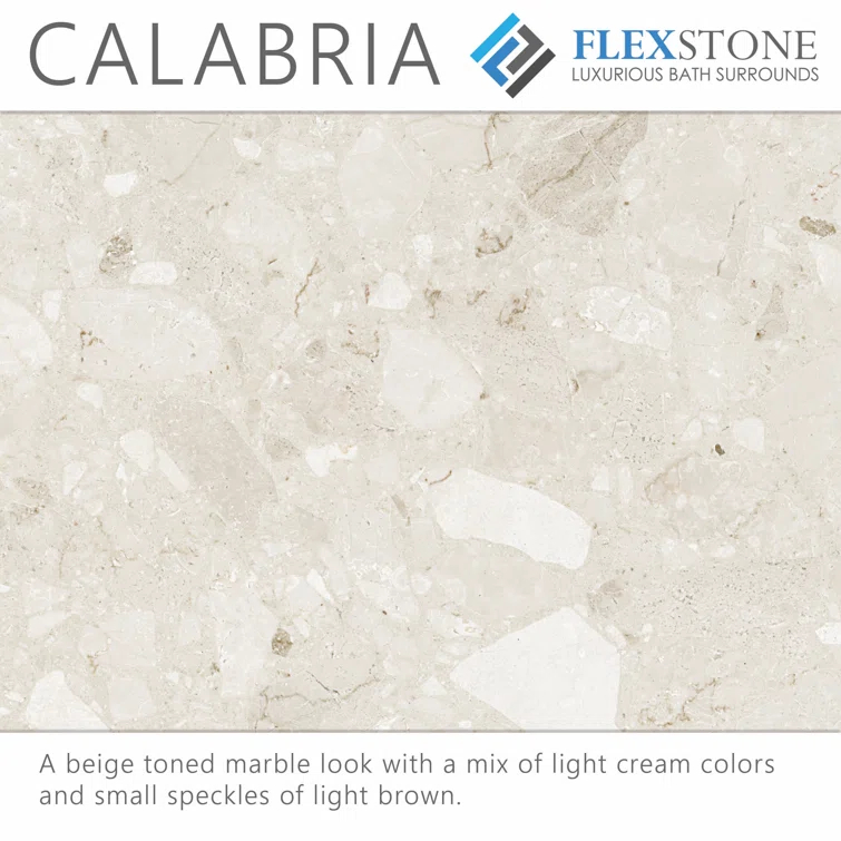 FlexStone 60"L x 36"W Single Threshold Alcove Shower Base with Center Drain