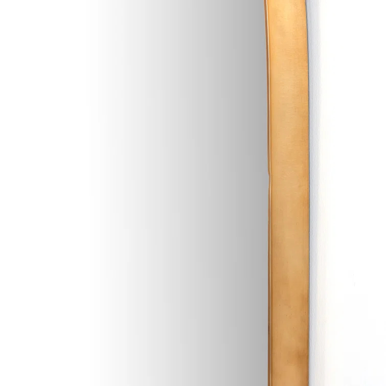 Georgina Polished Brass Arched Wall Mirror