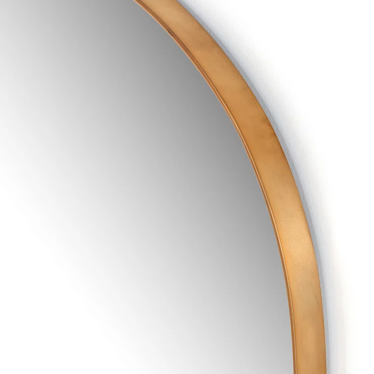 Georgina Polished Brass Arched Wall Mirror