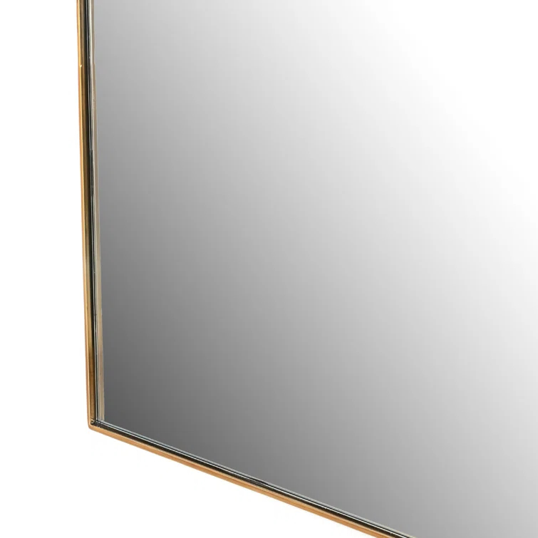Georgina Polished Brass Arched Wall Mirror