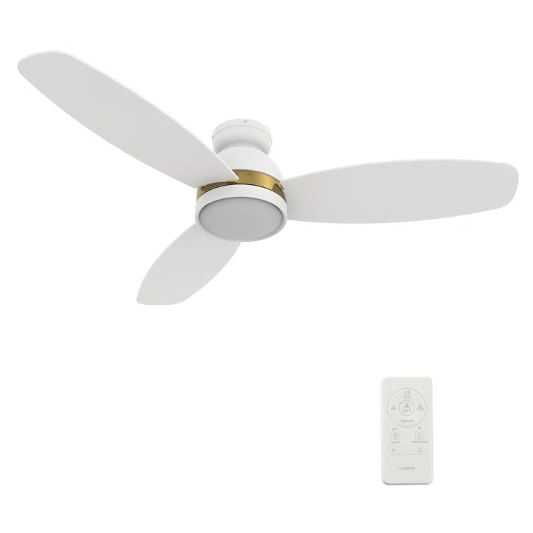 Smart Flush Mount Ceiling Fan with Light, Remote Control, DC Motor