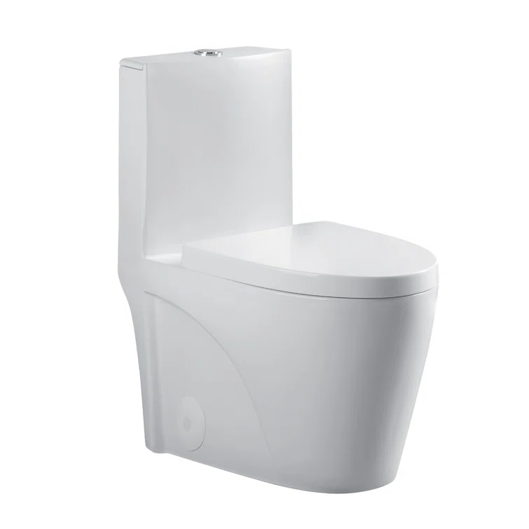 Fine Fixtures MOTB7W Dual-Flush Elongated One-Piece Toilet with High Efficiency Flush