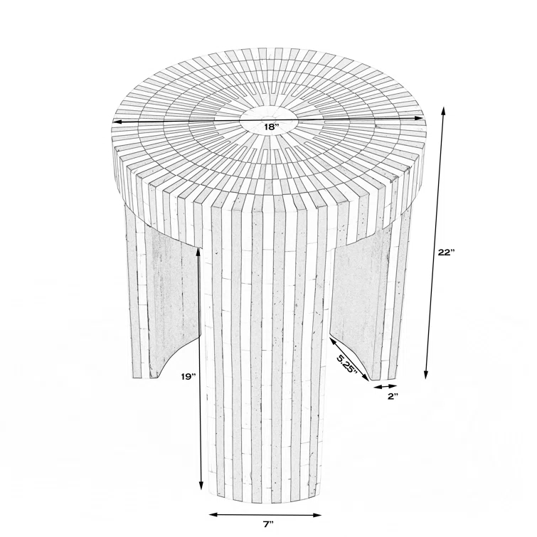 Butler Specialty Transitional Rimma Bone Inlay Side Table In Black And White