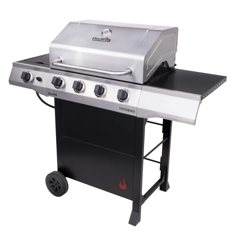 Charbroil Performance Series 4-Burner Propane Gas Grill Cart with Side Burner