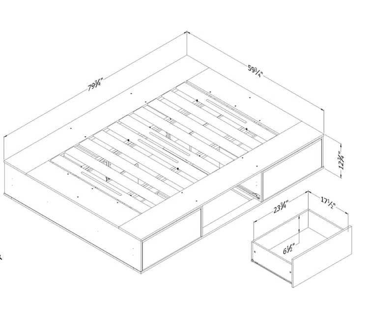 Fusion Queen 6-Drawer Platform Bed Pure Black