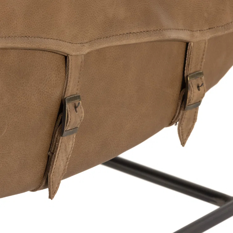 Palermo Drift Top Grain Leather Accent Chair in Brown