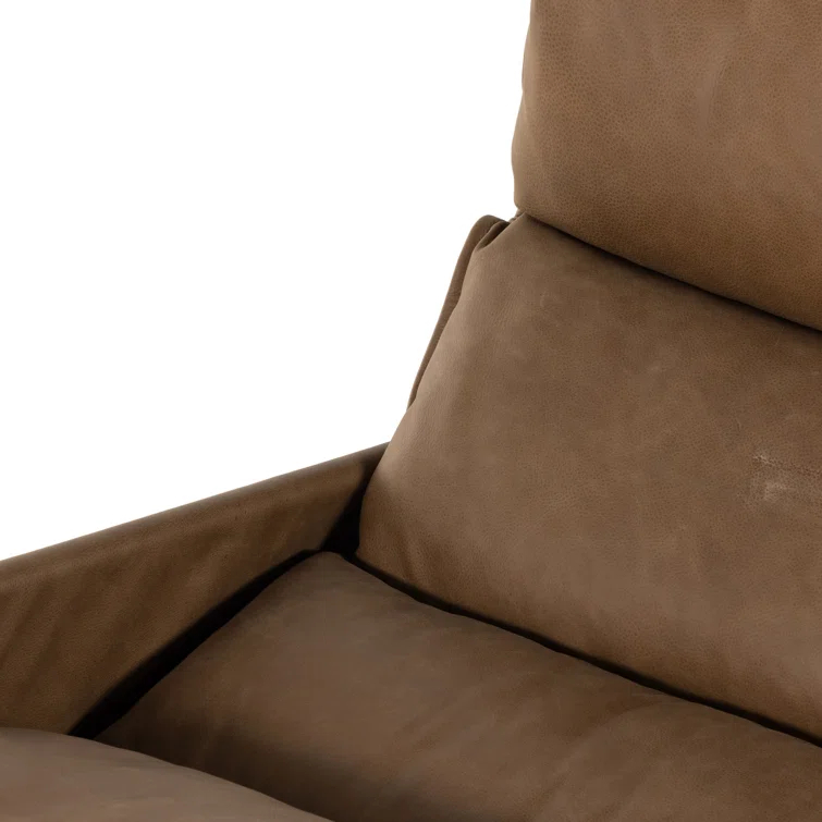 Palermo Drift Top Grain Leather Accent Chair in Brown