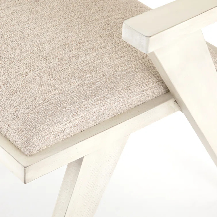 Avant Natural Cream Linen & Cane Wood Arm Chair