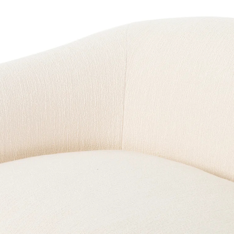 Kerbey Ivory Velvet Rolled Arm Plush Sofa