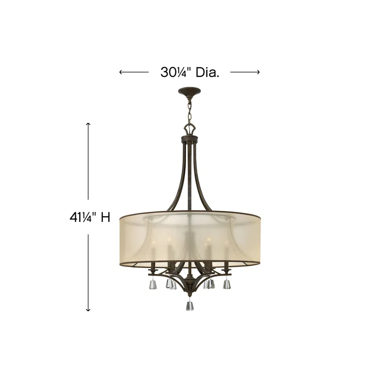Mime 6 - Light Dimmable Drum Chandelier