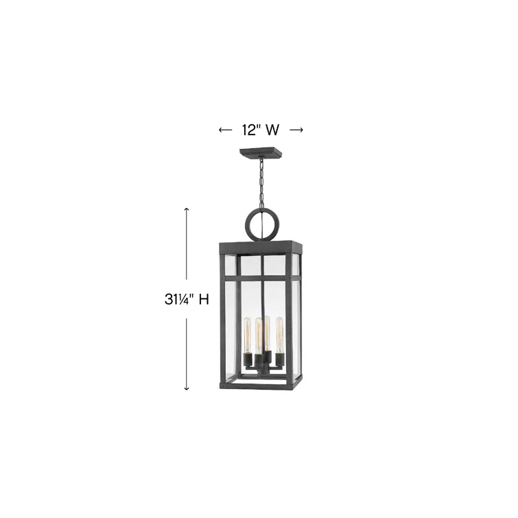 Porter 4 -Bulb 31.3" H Outdoor Hanging lantern By Lisa McDennon