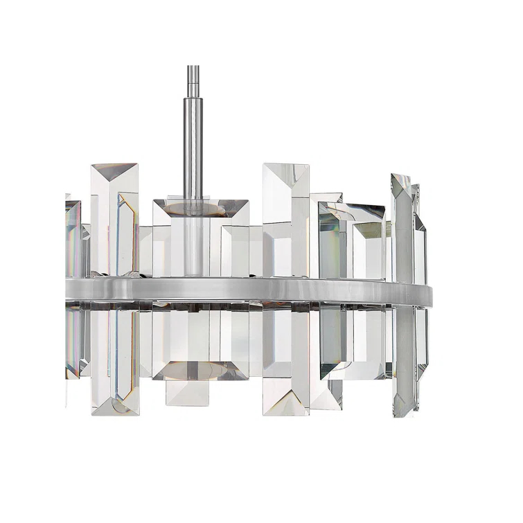 Odette Six-Light Convertible Drum Luxury Chandelier - Emerald Cut Crystal