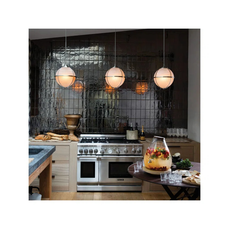 3-Light Glass Globe Pendant