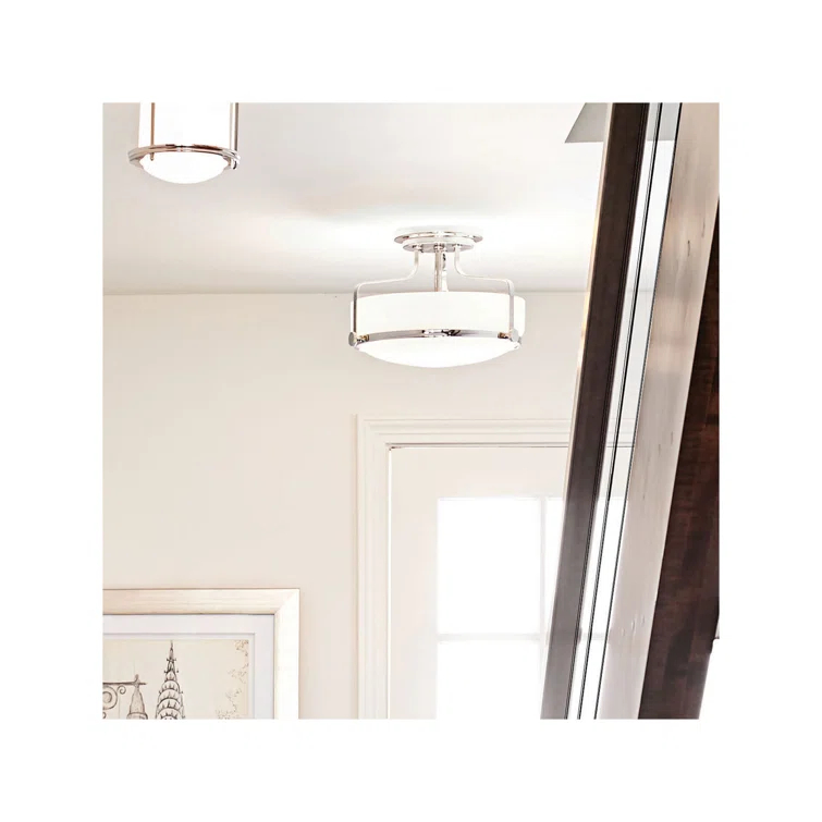 Harper 14.5-in 3-Light Semi-Flush Mount Retro Ceiling Light