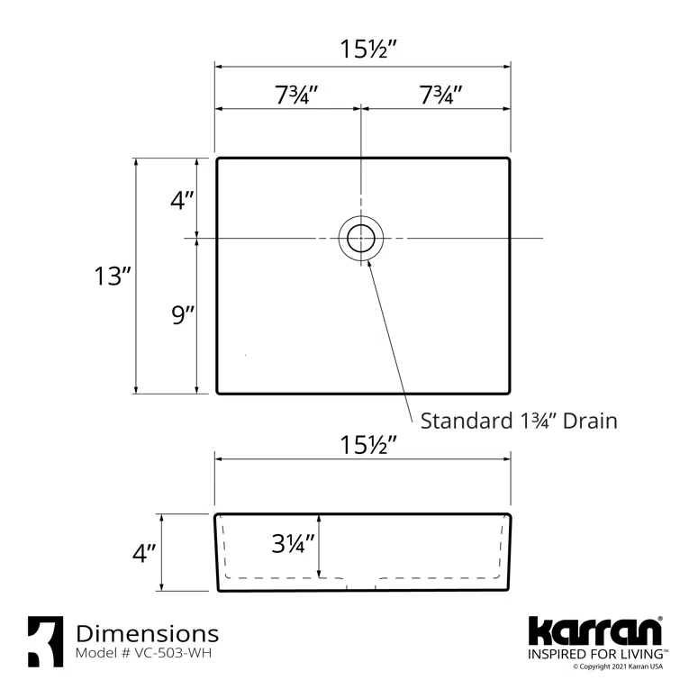 Karran Valera 16'' Vitreous China Vessel Bathroom Sink With Faucet and Drain in Matte Black
