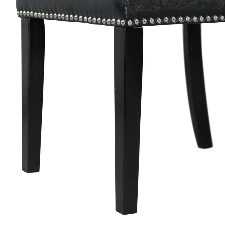 Picket House Furnishings Pia Faux Leather Side Chair Set In Black