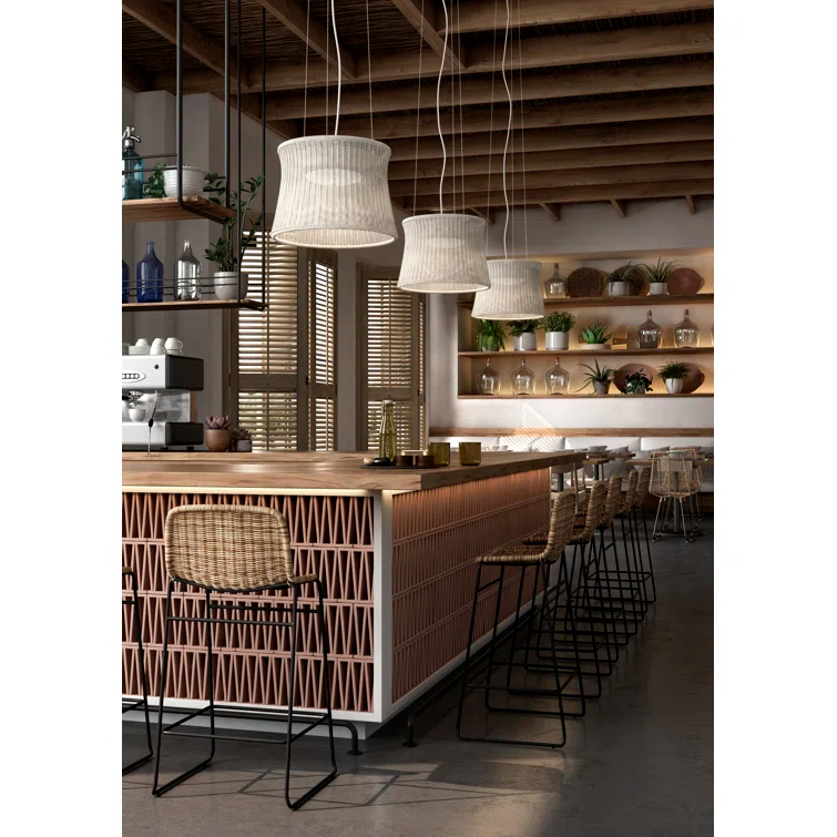 Syra 1 - Light Shaded Drum LED Pendant