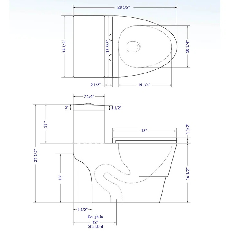 1.28 GPF Elongated ADA Height One Piece Dual-Flush Toilet with Soft-Closing Seat,MAP Flushing 1000G
