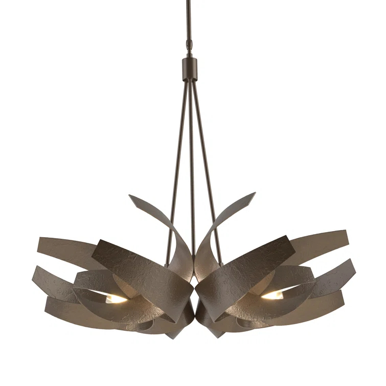 Corona 6 - Light Steel Dimmable Geometric Chandelier