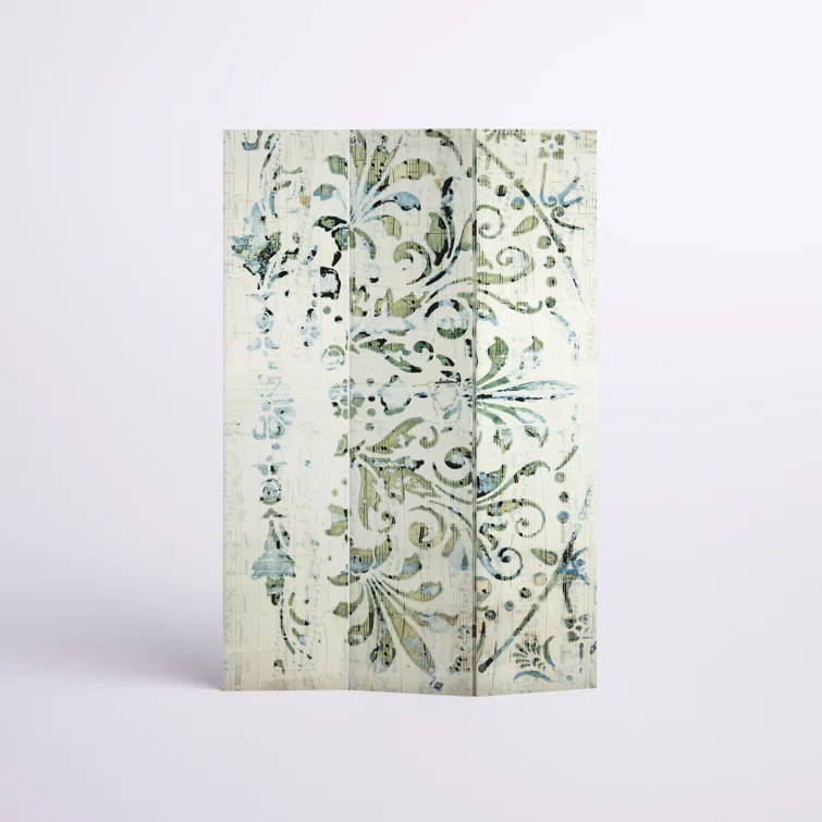 Cowart 47.25" W x 70.75" H - 3-Panel Canvas Folding Room Divider