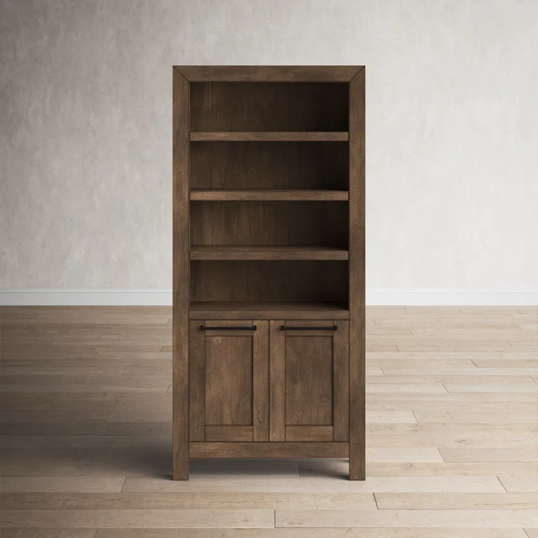 Arcadia Old Forest Glen Brown Wooden Bookcase with Doors