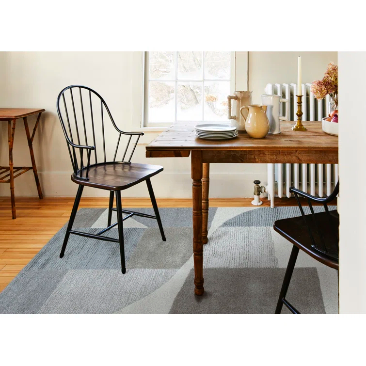 Linn Gallery Hand Tufted Abstract Area Rug in Gray