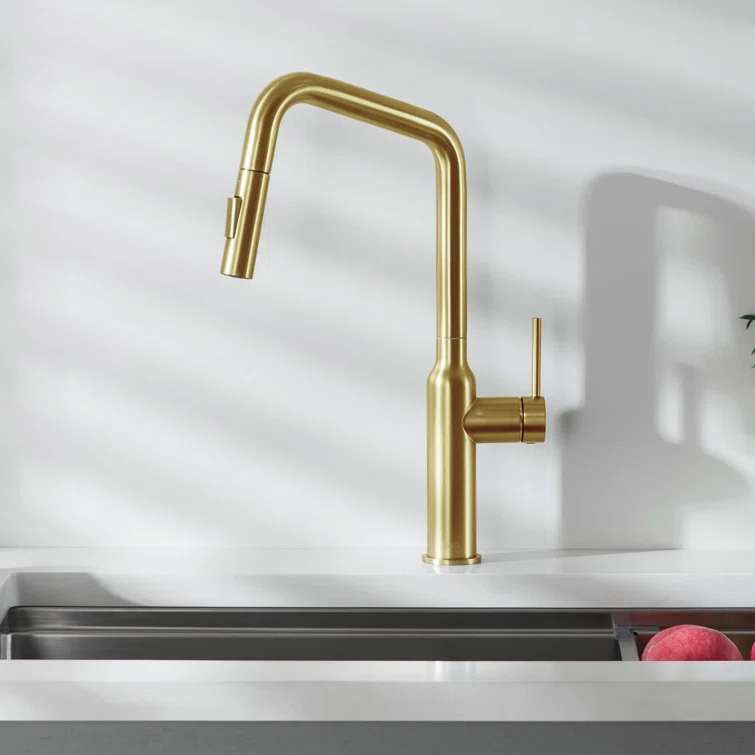 Macon Pull Down Single Handle Kitchen Faucet with Accessories