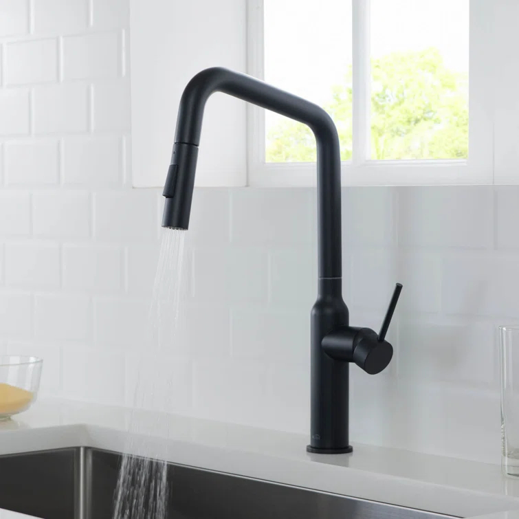 Macon Pull Down Single Handle Kitchen Faucet with Accessories
