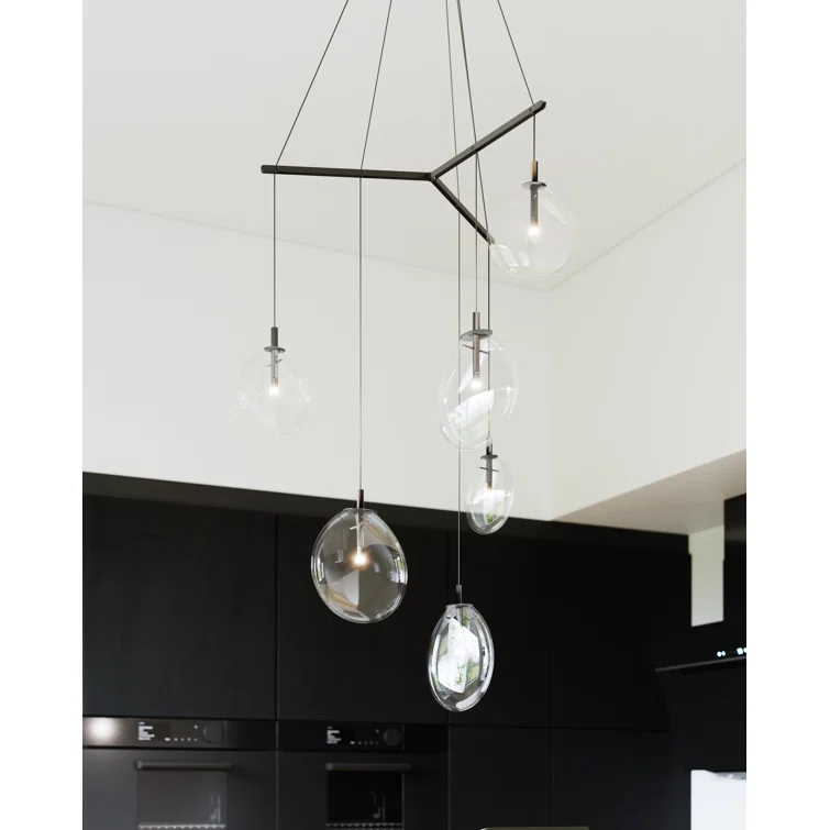 Cantina 6 - Light Satin Black Cluster Pendant