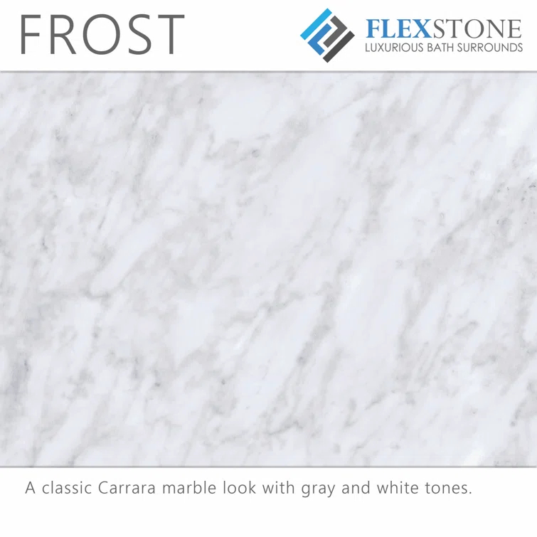 FlexStone 60"L x 36"W Single Threshold Alcove Shower Base with Center Drain