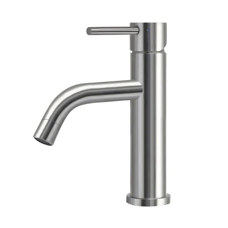 Whitehaus Collection WHS8601-SB-PSS Whitehaus Collection Lead-free Solid Stainless Steel Single Lever Elevated Lavatory Faucet