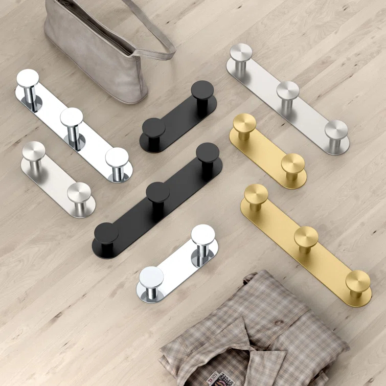 Glamour Wall Hook for Bathroom, Kitchen, Bedroom | Towel, Robe, Coat, Hat Rack with 2 Hooks