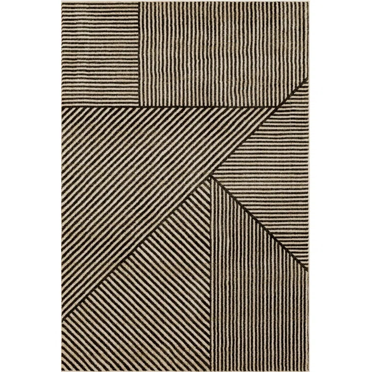 Bobby Berk Home Linea Geometric Striped Woven Polyester Area Rug