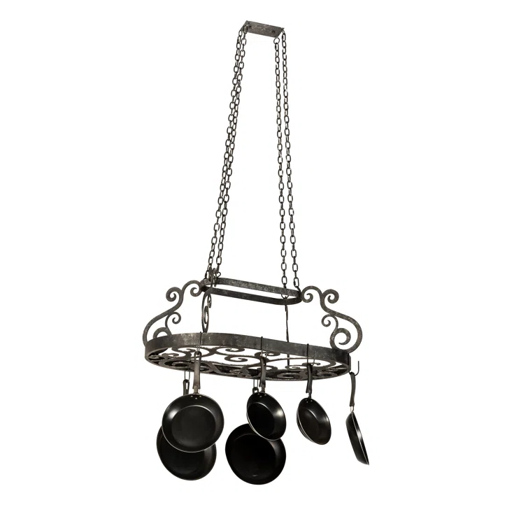 Neo Metal Handcrafted Oval Hanging Pot Rack
