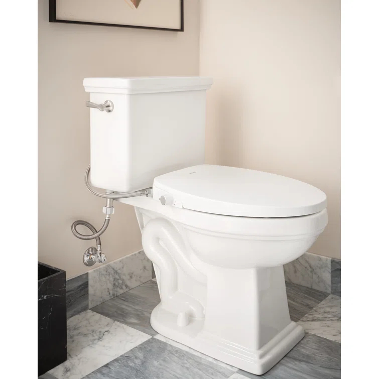 2-Series Non-Electronic Bidet Seat for Elongated Seats in White