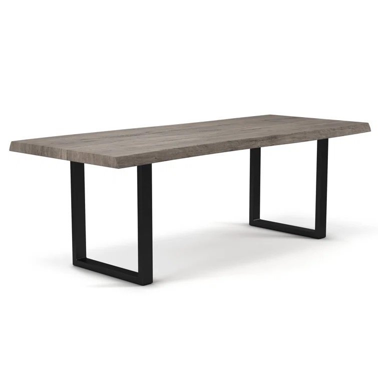Whitewash Acacia & Pewter Aluminum Contemporary Dining Table